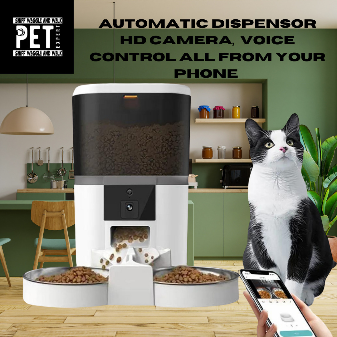 Automatic Food Dispenser with HD Camera and voice by Sniffwaggleandwalk™