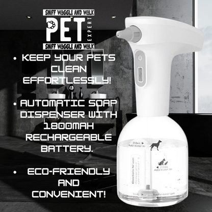 Automatic pet soap dispensor by Sniffwaggleandwalk™