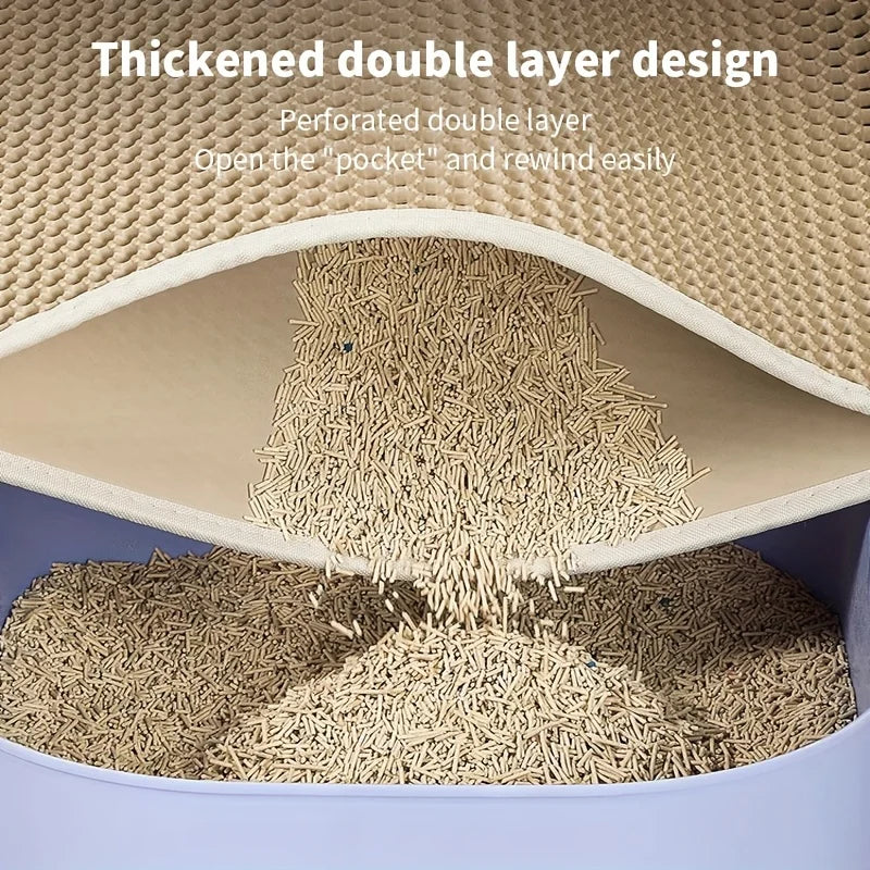 Anti-scatter cat litter mat for mess-free litter boxes