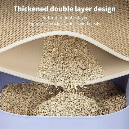 Anti-scatter cat litter mat for mess-free litter boxes