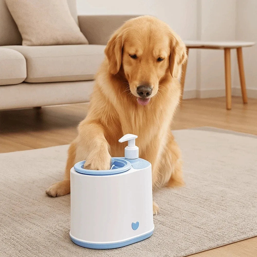 automatic pet paw cleaner removing mud instantly