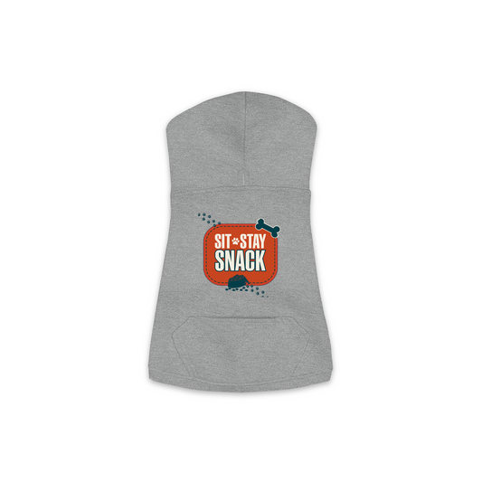 Sit Stay Snack Dog Hoodie — Granite Heather, XS