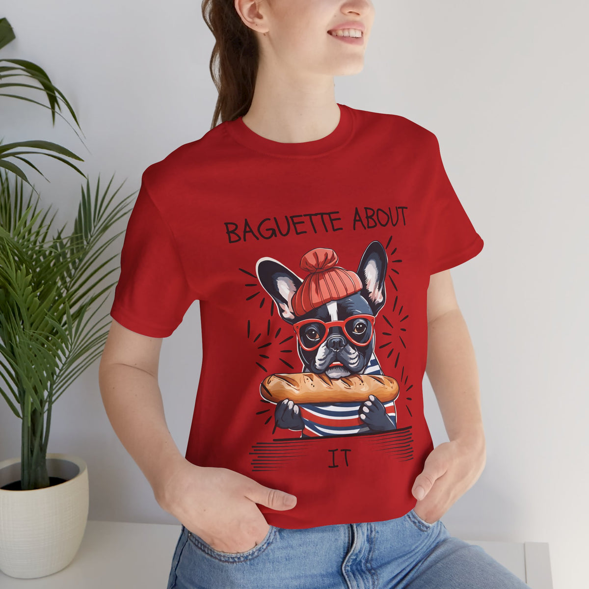 Baguette About It French Bulldog T-Shirt gift idea — SniffWaggleNWalk™