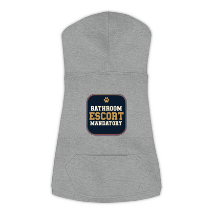 Bathroom Escort dog hoodie in granite heather grey, sizes L to 3XL