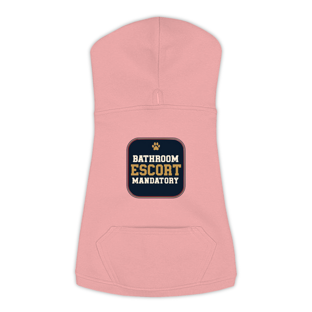 Bathroom Escort dog hoodie in mauvelous pink, sizes L to 3XL