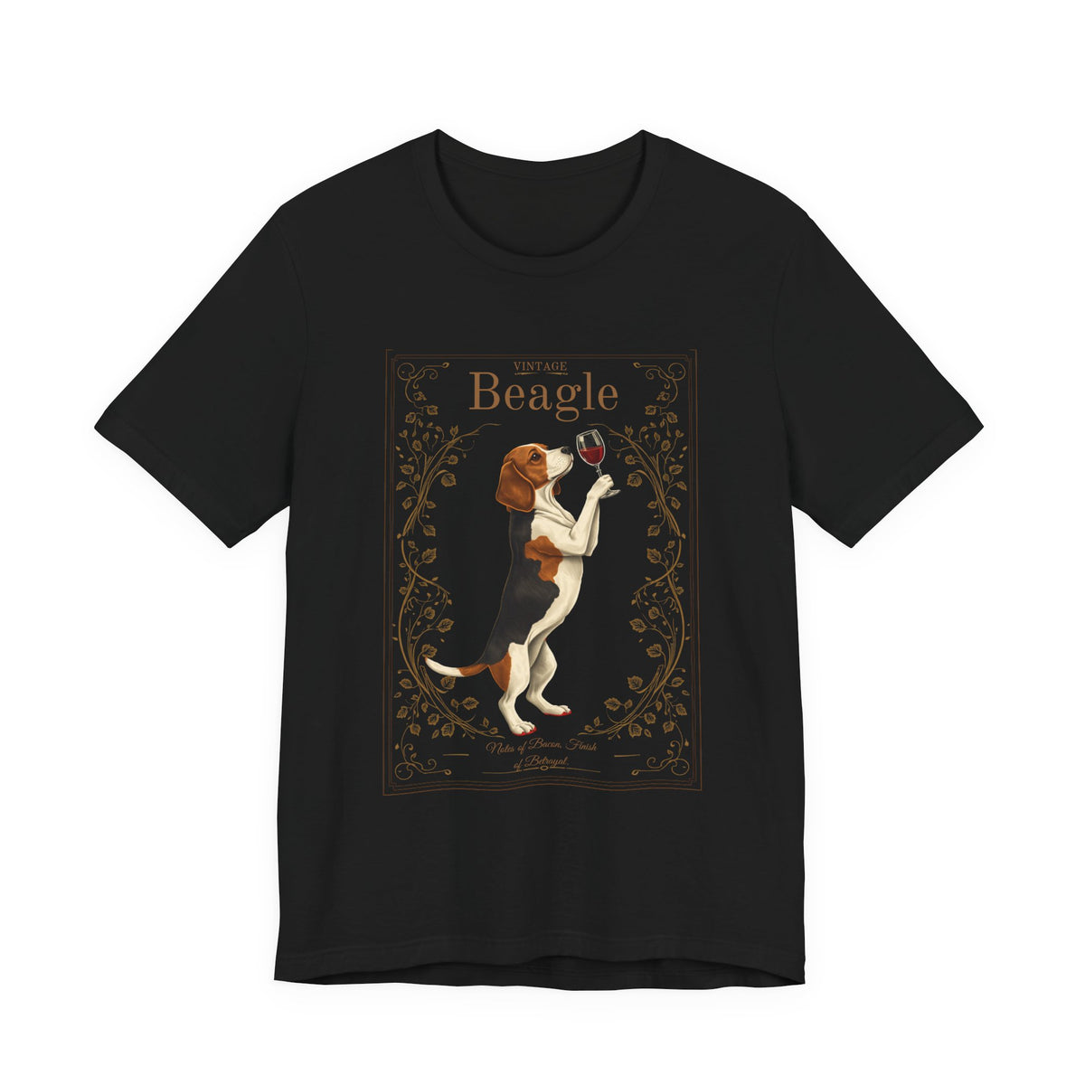 Beagle Breed Sommelier t-shirt back view in dark grey heather