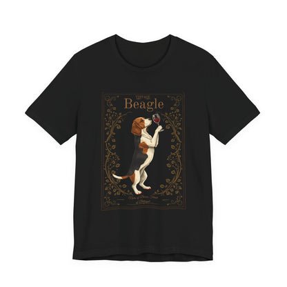 Beagle Breed Sommelier t-shirt back view in dark grey heather