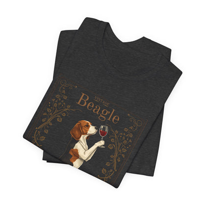 Beagle Breed Sommelier t-shirt flat lay in black heather