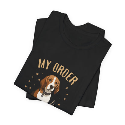 Beagle Café Order T-Shirt – Dark Grey Heather – Back View