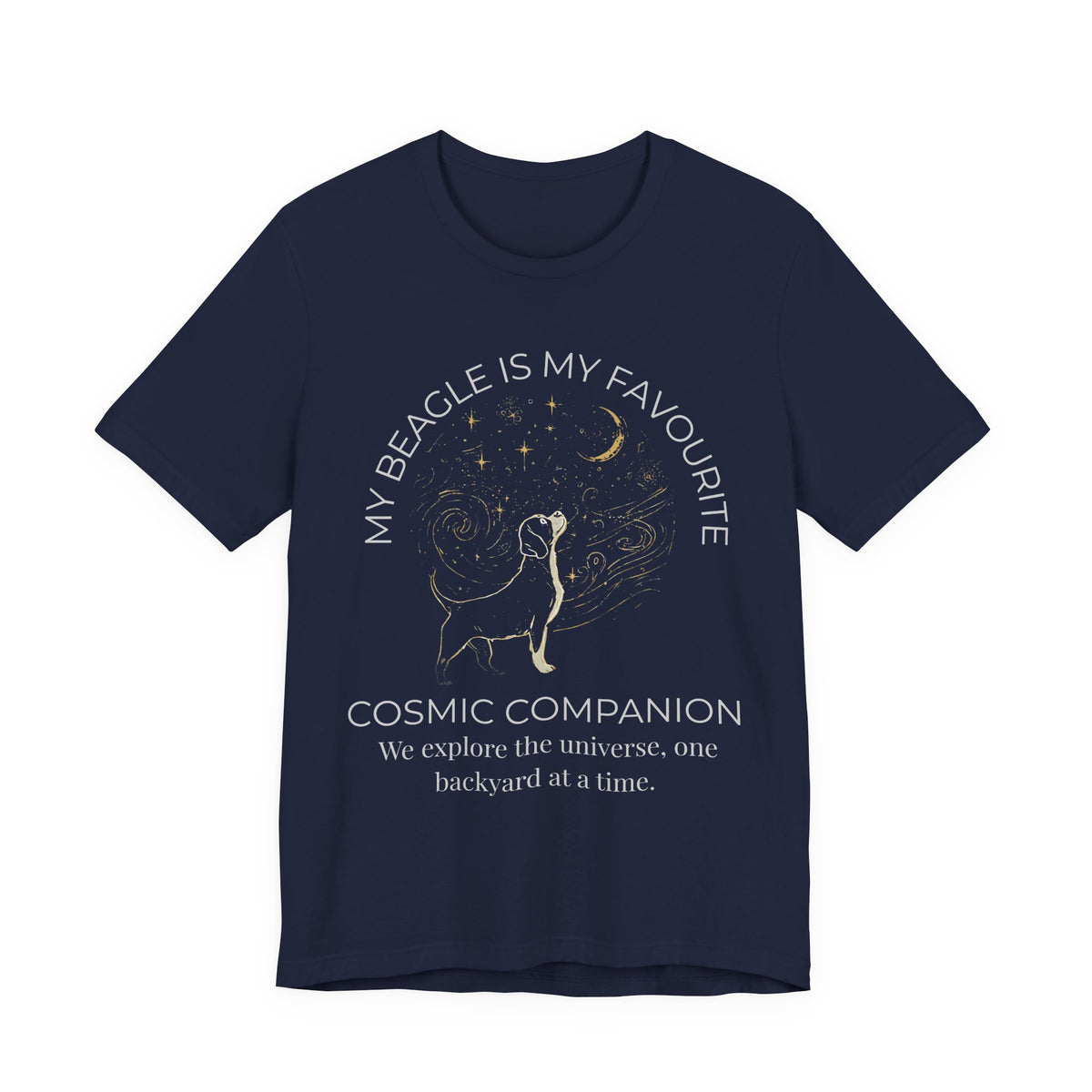 Beagle Cosmic Companion T-Shirt full design view