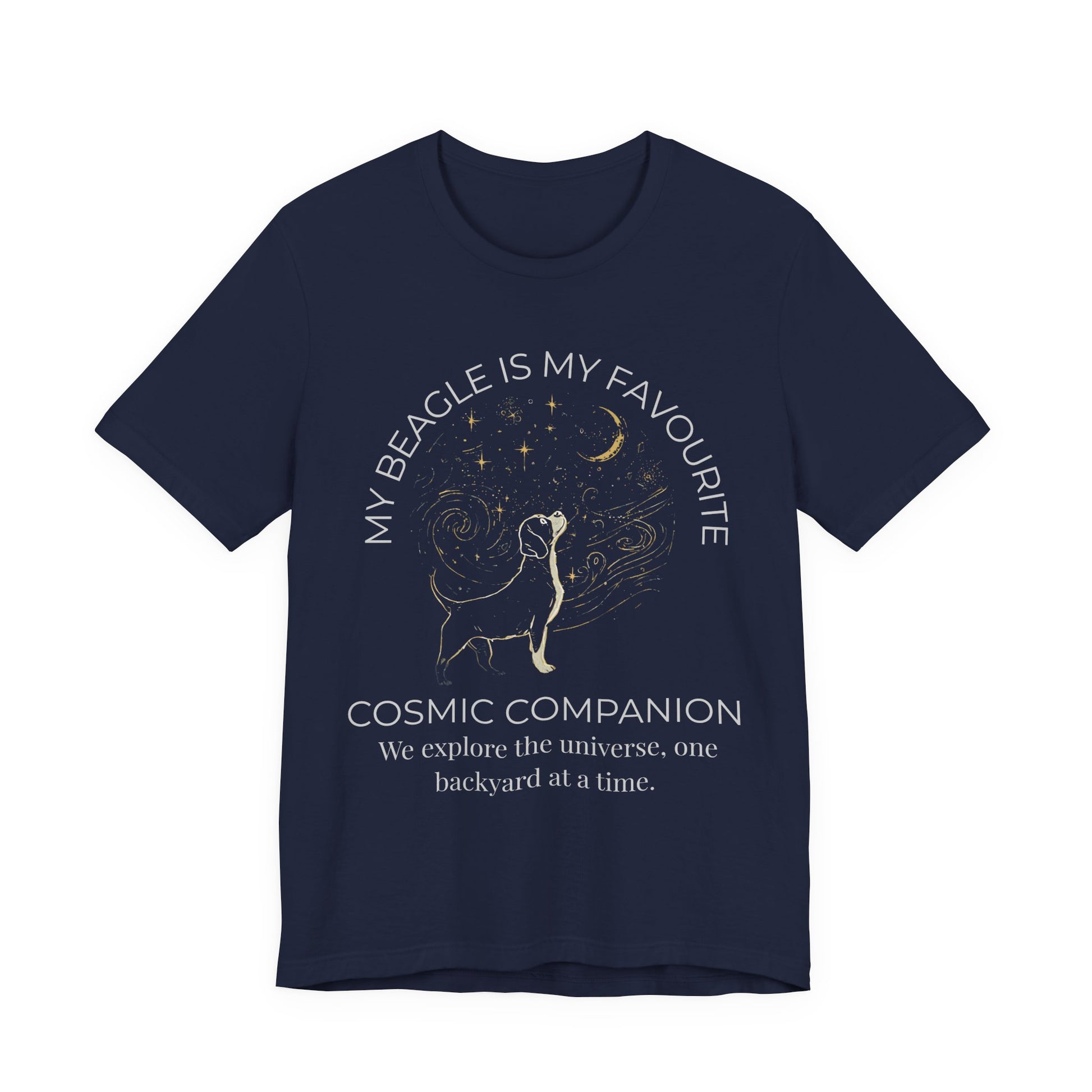 Beagle Cosmic Companion T-Shirt full design view