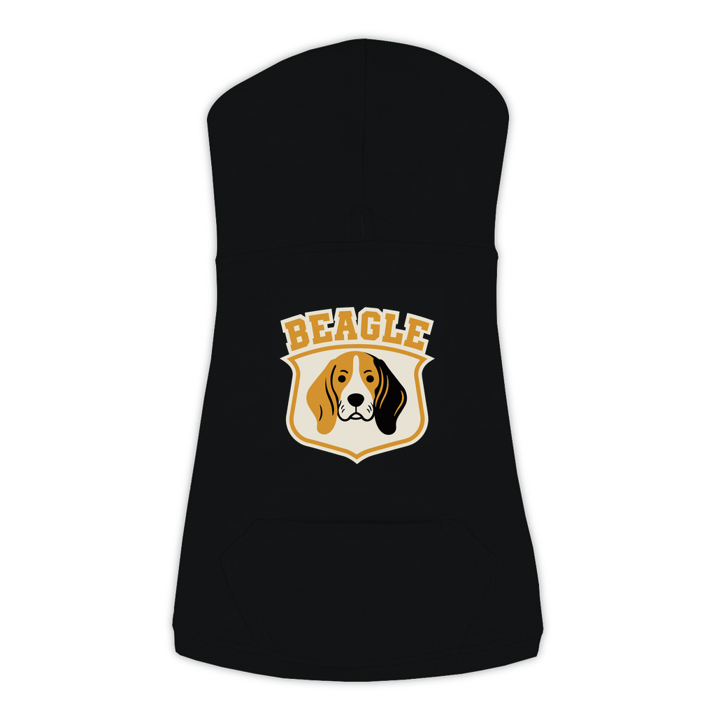 Beagle funny dog hoodie in black, sizes L to 3XL