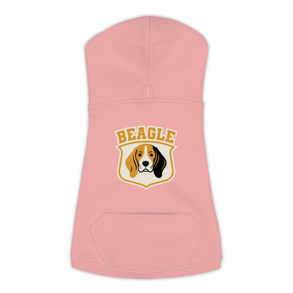 Beagle funny dog hoodie in mauvelous pink, sizes L to 3XL