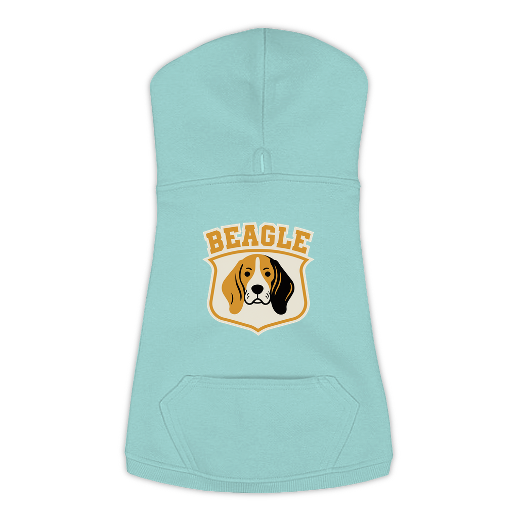 Beagle funny dog hoodie in saltwater blue, sizes L to 3XL