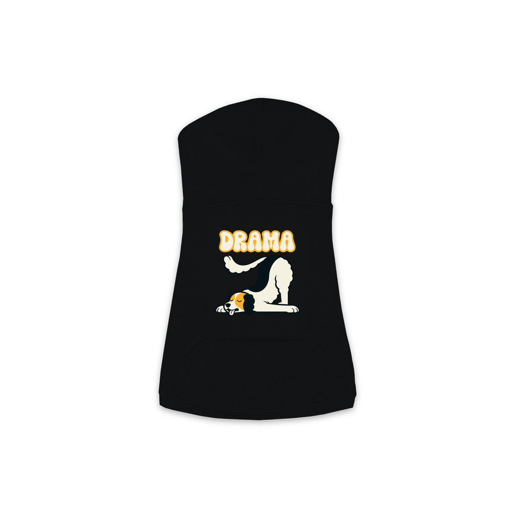 Beagle Drama dog hoodie in Black, sizes XS-M