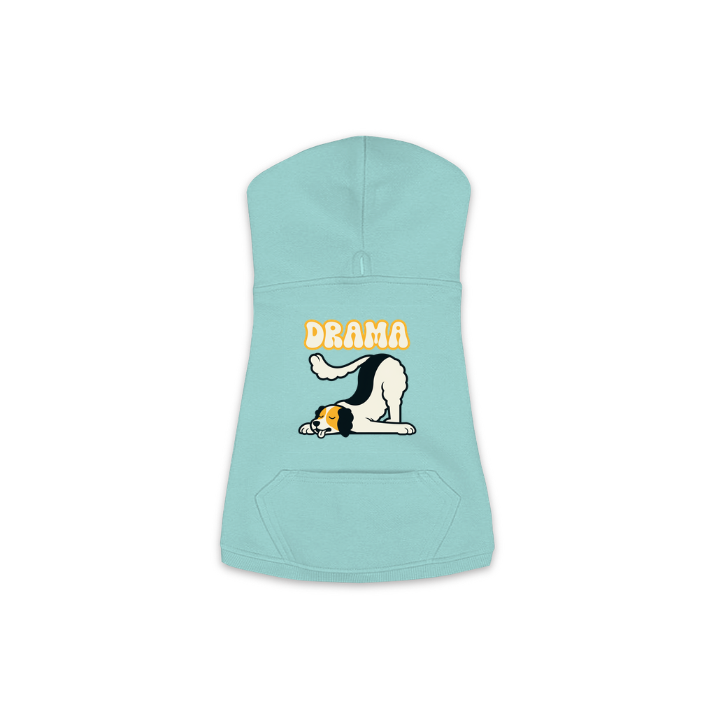 Beagle Drama dog hoodie in Saltwater, sizes XS-M