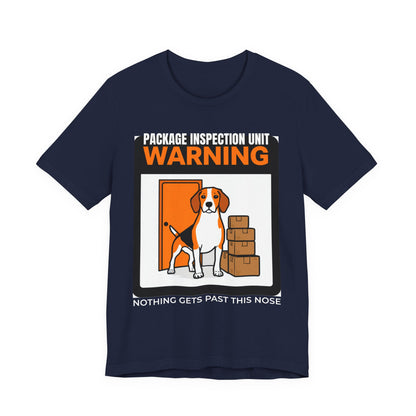 Beagle Package Inspection Unit t-shirt, additional colourway close-up