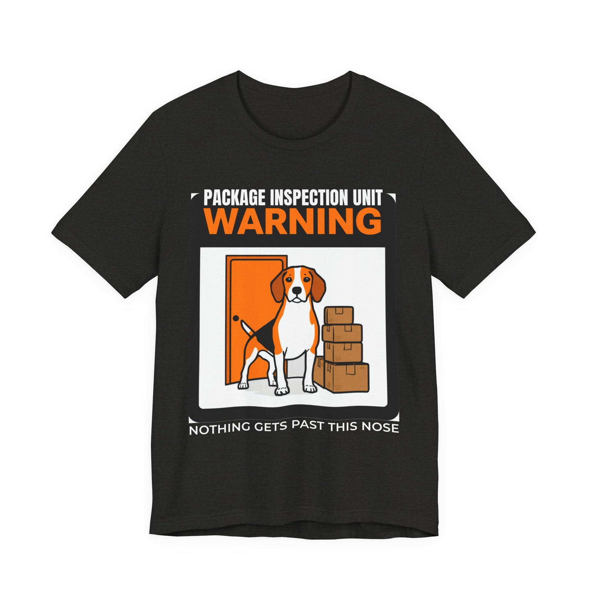 Beagle Package Inspection Unit t-shirt, sleeve and neckline detail