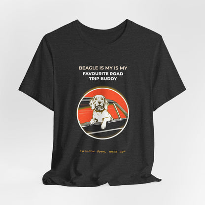 Beagle Road Trip Buddy t-shirt — funny Beagle travel tee on Bella+Canvas 3001, view 21