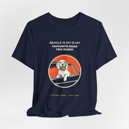 Beagle Road Trip Buddy t-shirt — funny Beagle travel tee on Bella+Canvas 3001, view 27