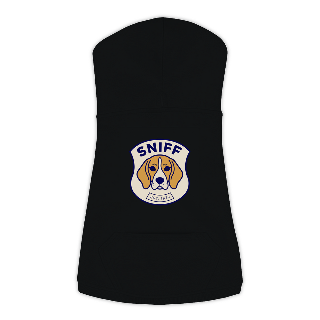 Beagle Hoodie — Sniff Patch, Black, Large