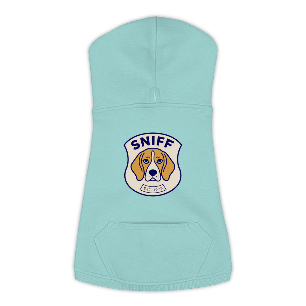 Beagle Hoodie — Sniff Patch, Saltwater, Large