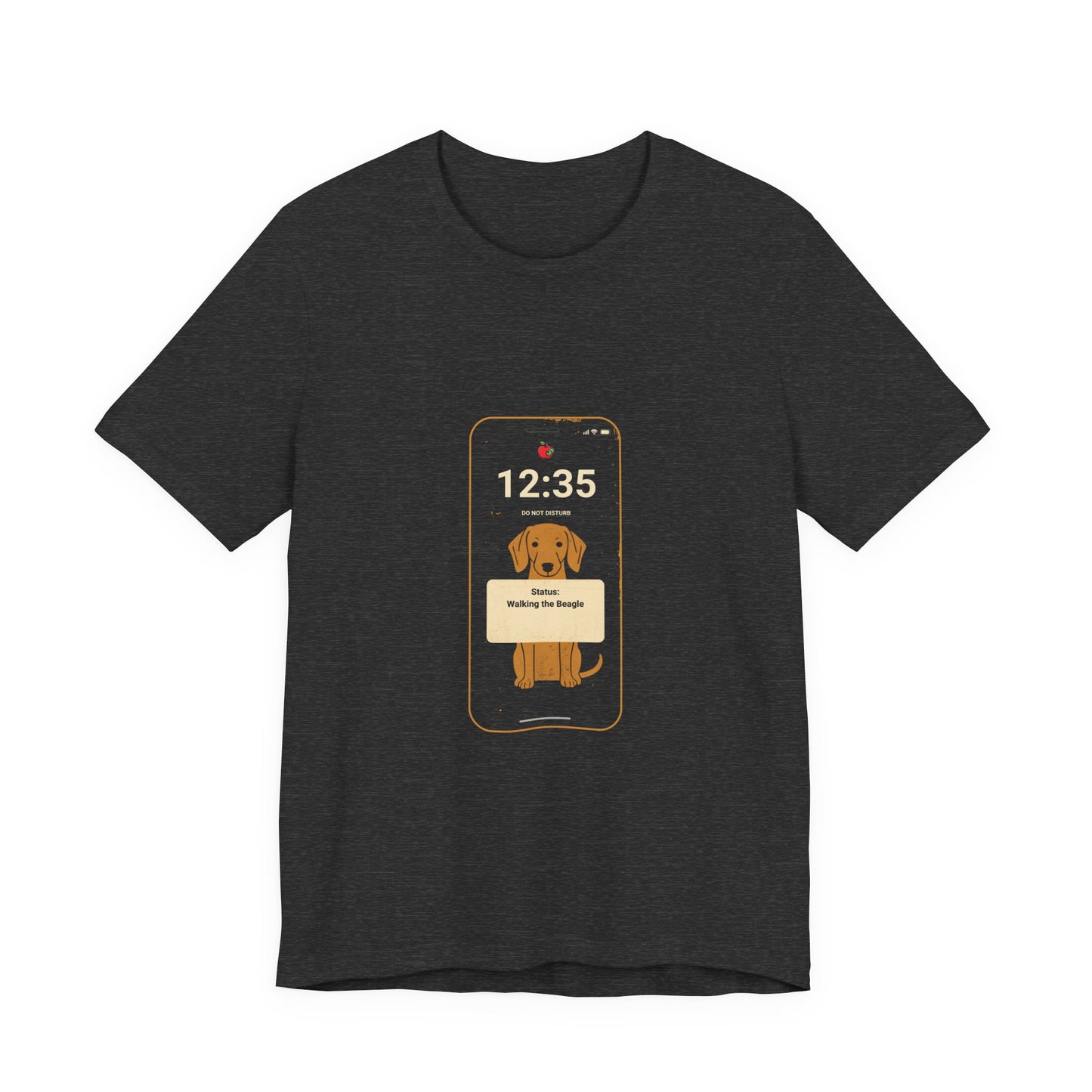 Beagle Status Busy t-shirt folded on a table