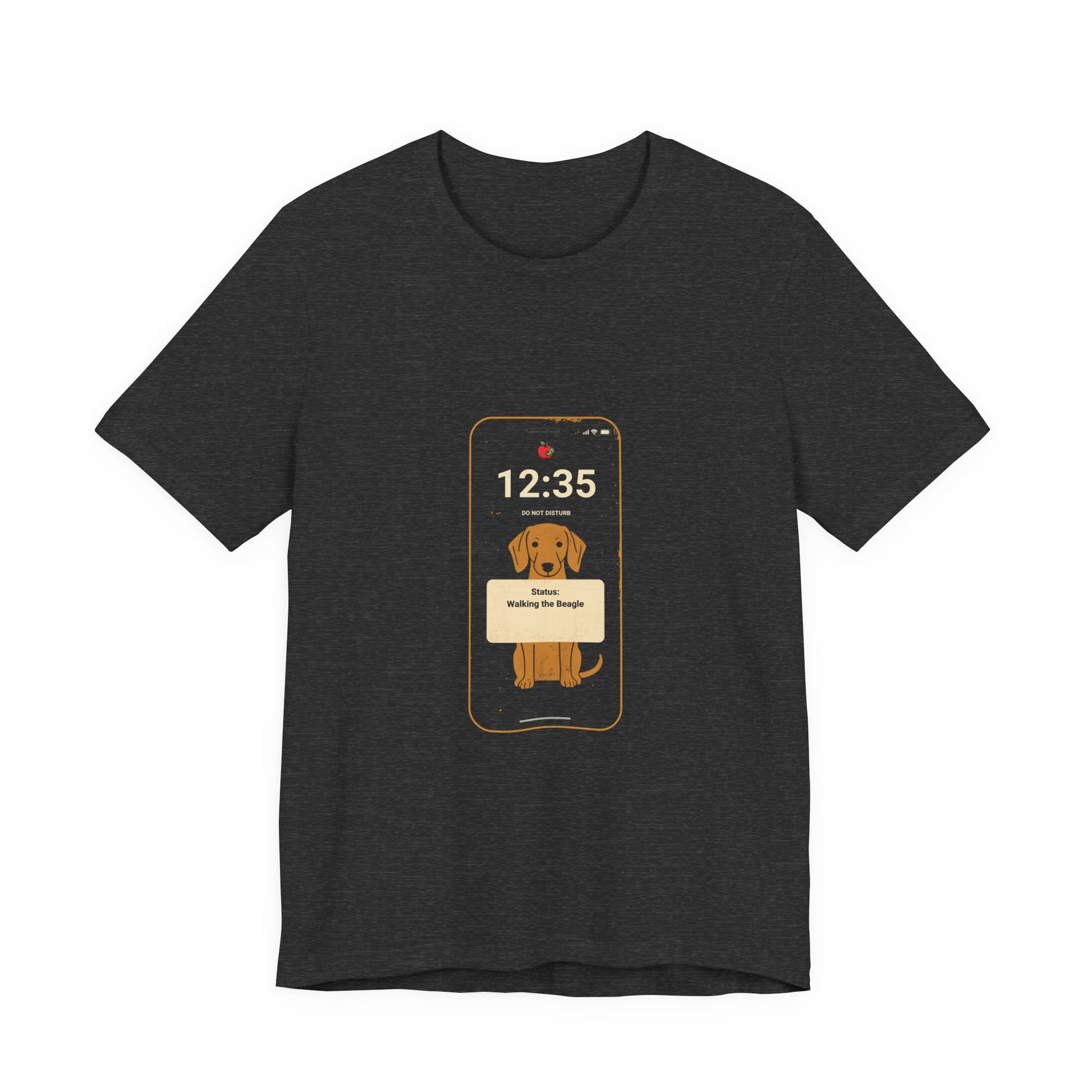 Beagle Status Busy t-shirt folded on a table