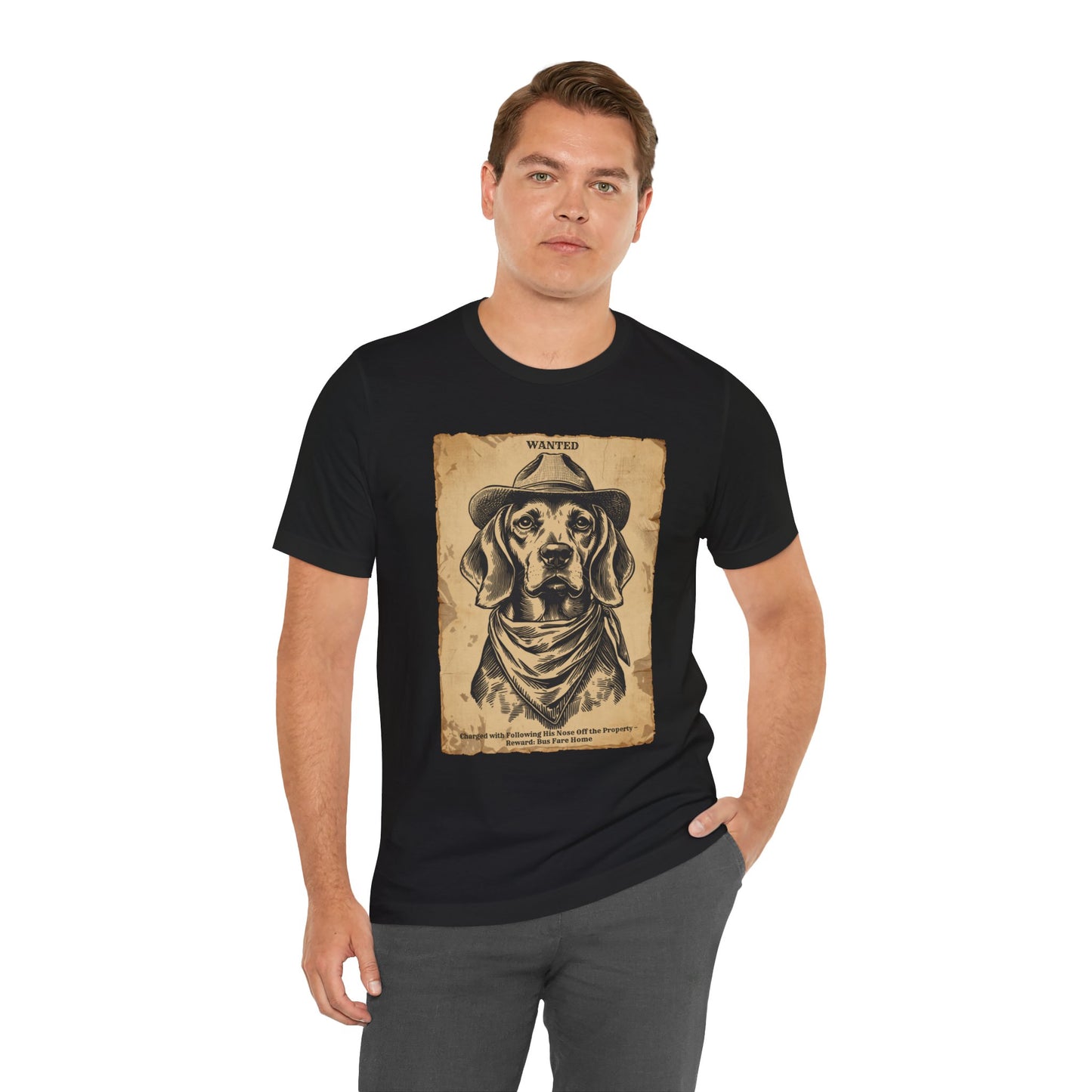 Beagle Wanted Outlaw t-shirt back view black