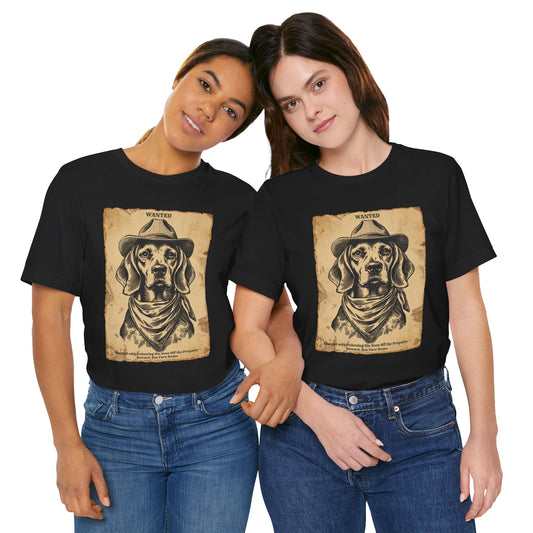 Beagle Wanted Outlaw t-shirt front view black