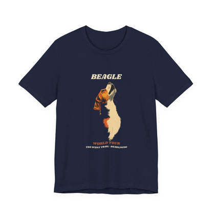 Beagle World Tour vintage band t-shirt on model outdoors
