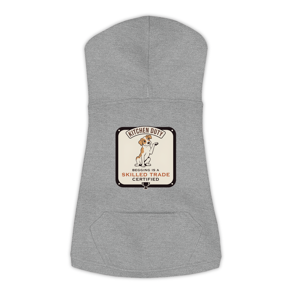 Begging Is A Skilled Trade Dog Hoodie - Granite Heather Grey - L to 3XL