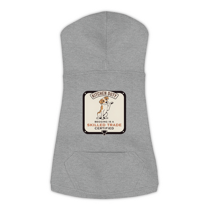 Begging Is A Skilled Trade Dog Hoodie - Granite Heather Grey - L to 3XL