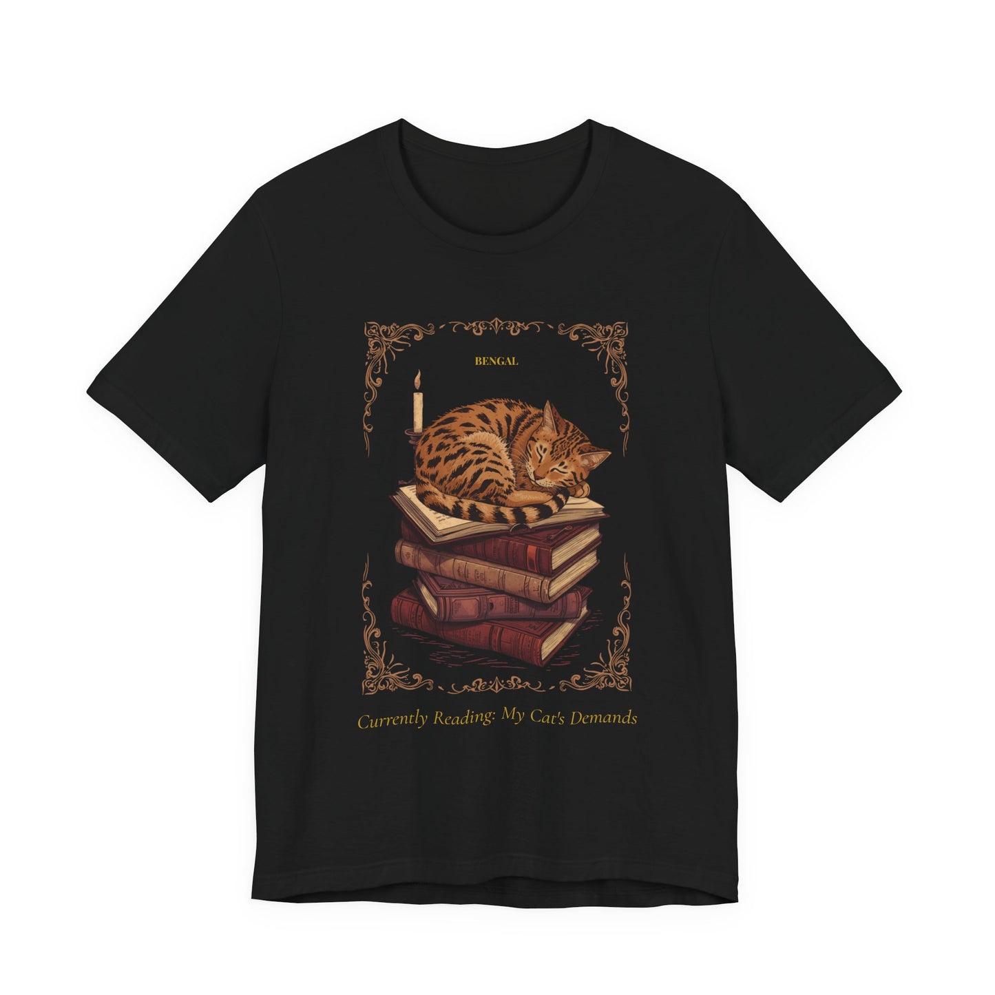 Flat lay of the Bengal Cat t-shirt