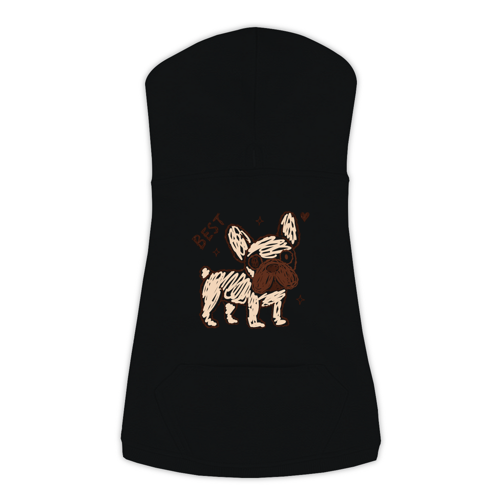 Best Frenchie funny dog hoodie in black, sizes L to 3XL