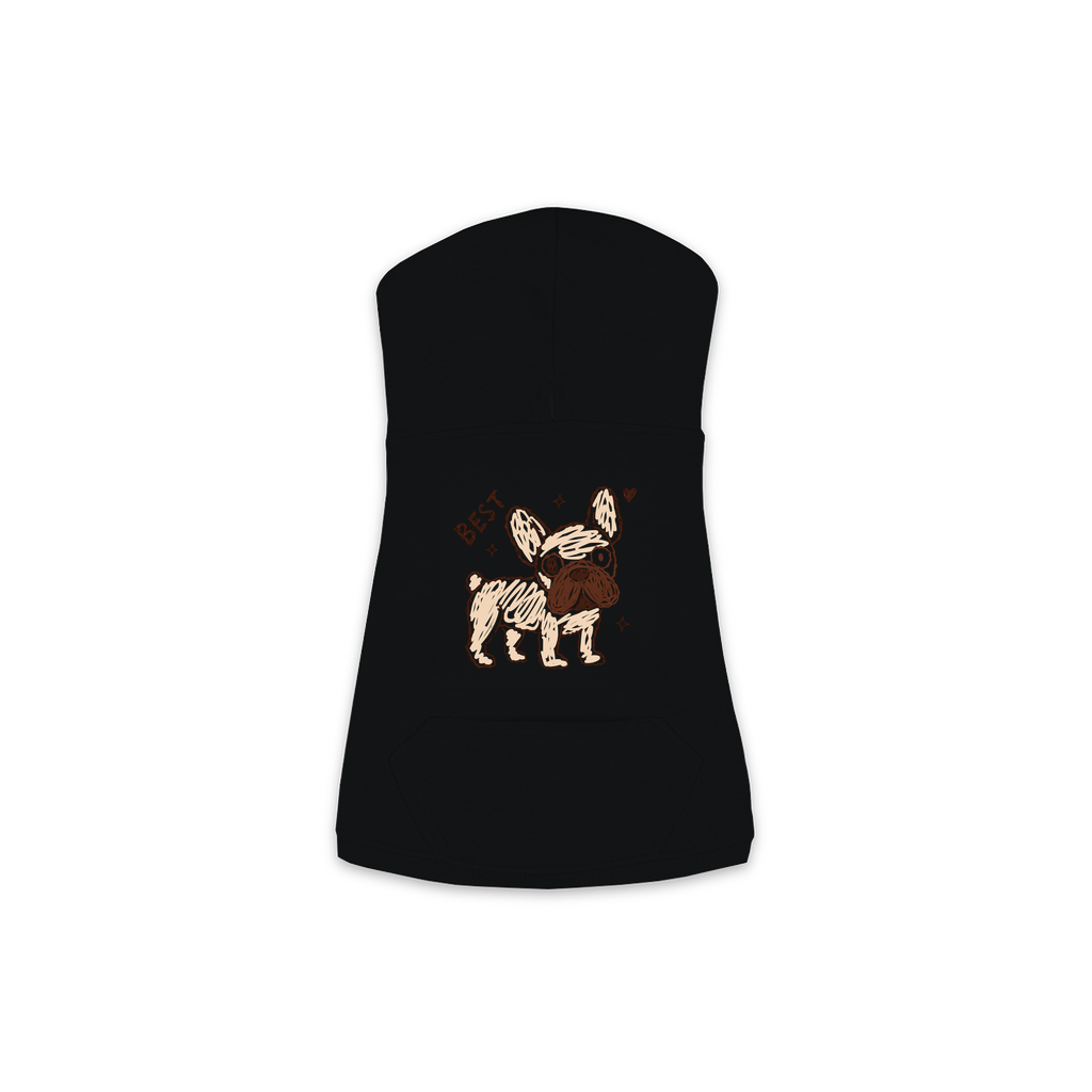 Best Frenchie dog hoodie in black, sizes XS to M