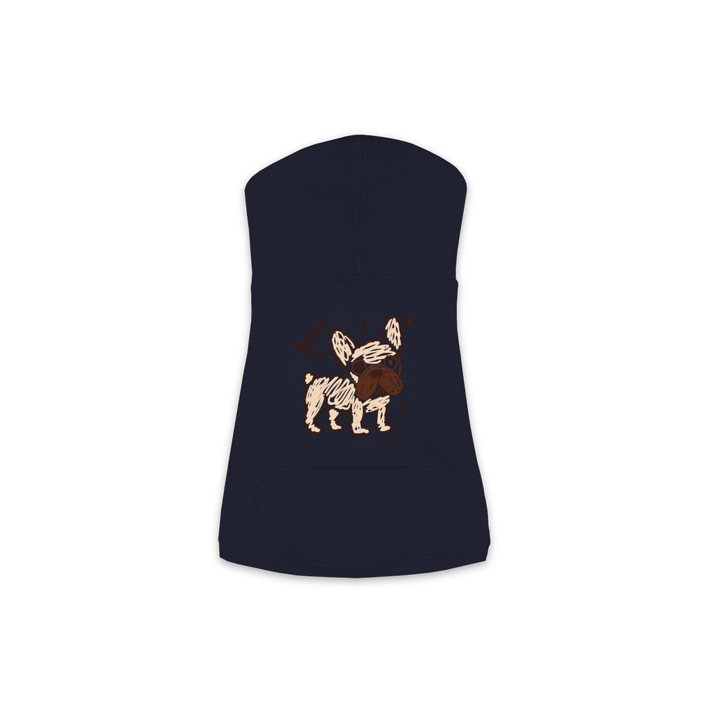 Best Frenchie dog hoodie in navy, sizes XS to M