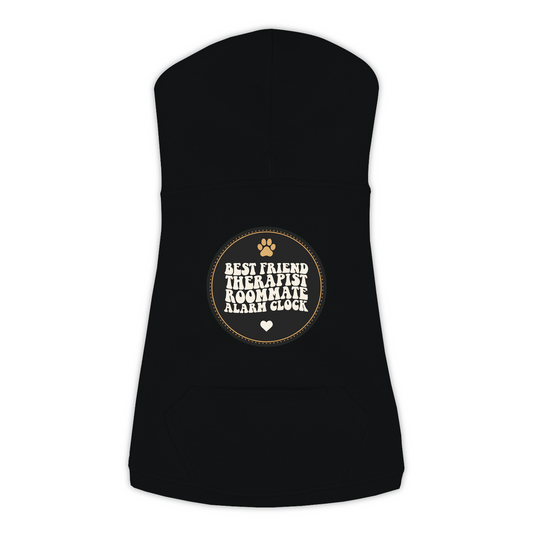 Best Friend Therapist Roommate Dog Hoodie in Black, sizes L to 3XL