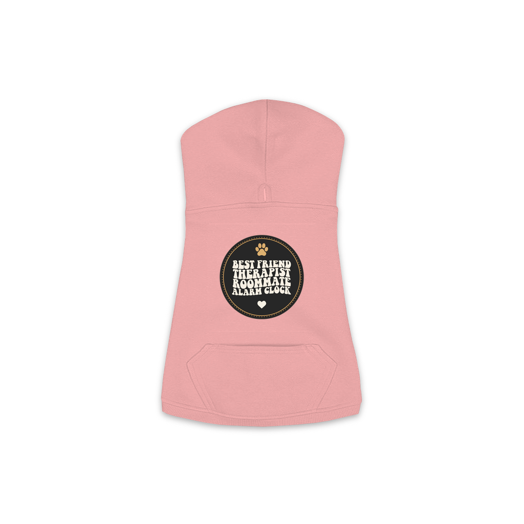 Best Friend Therapist Roommate Dog Hoodie in Mauvelous, sizes XS to M