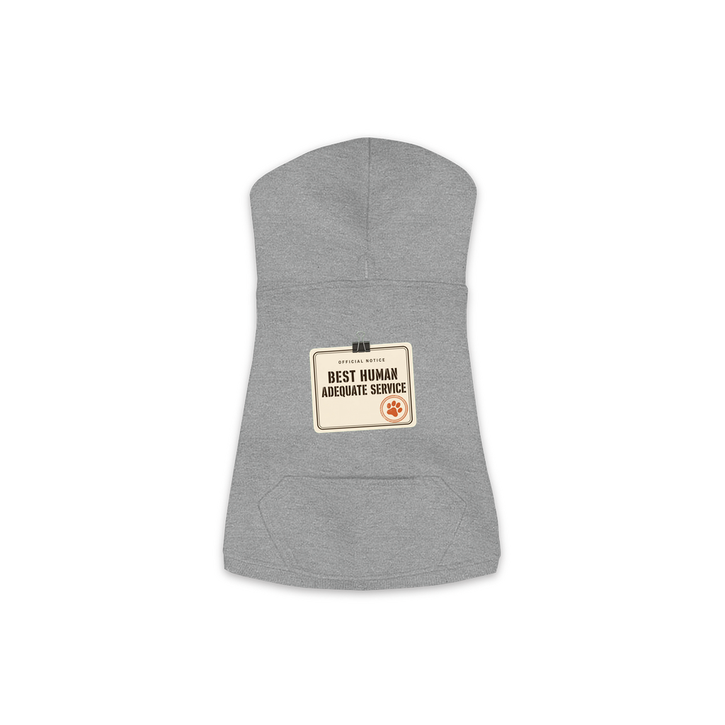 Best Human Adequate Service dog hoodie in granite heather grey, sizes XS to M