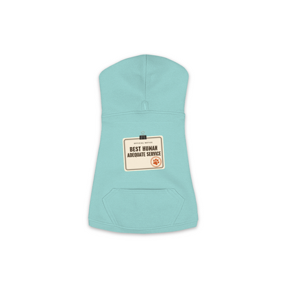 Best Human Adequate Service dog hoodie in saltwater blue, sizes XS to M