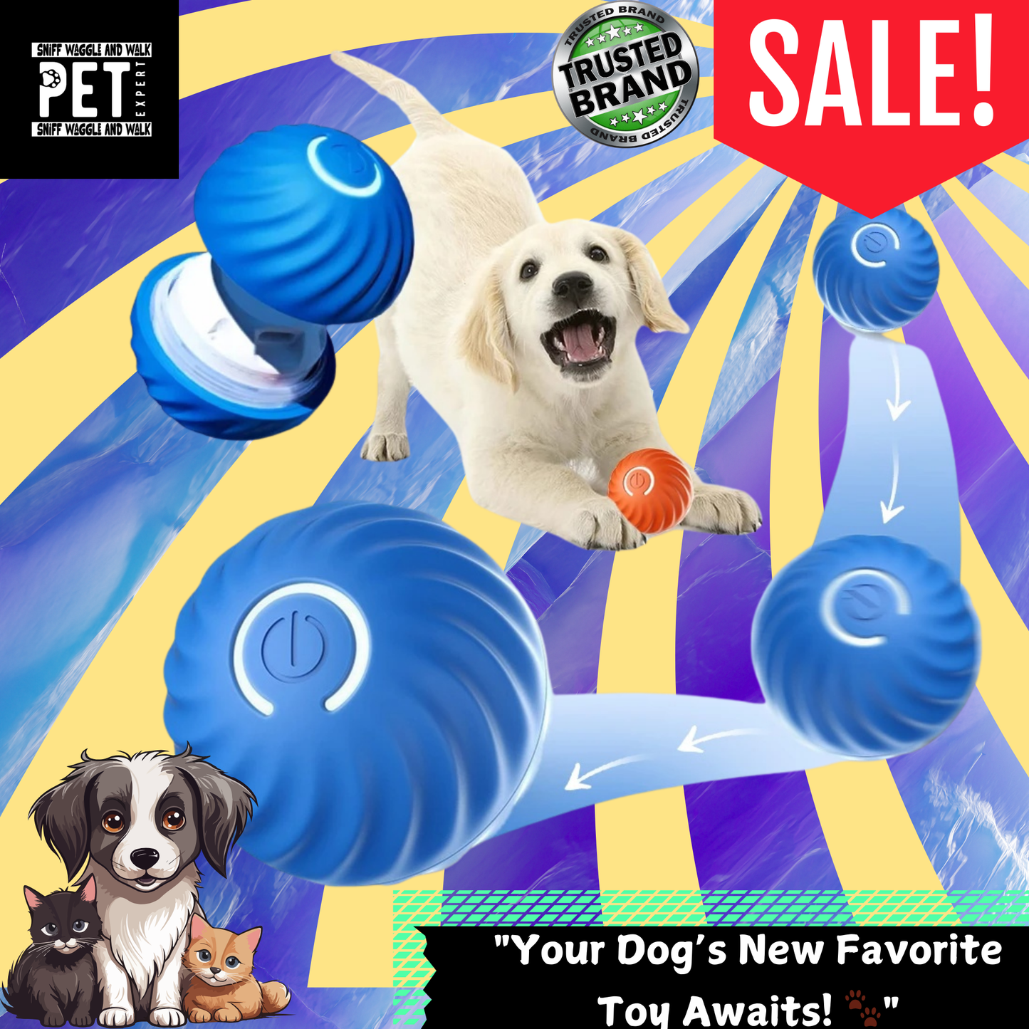 PawsPlay™ SmartPet Ball. Sniffwaggleandwalk™