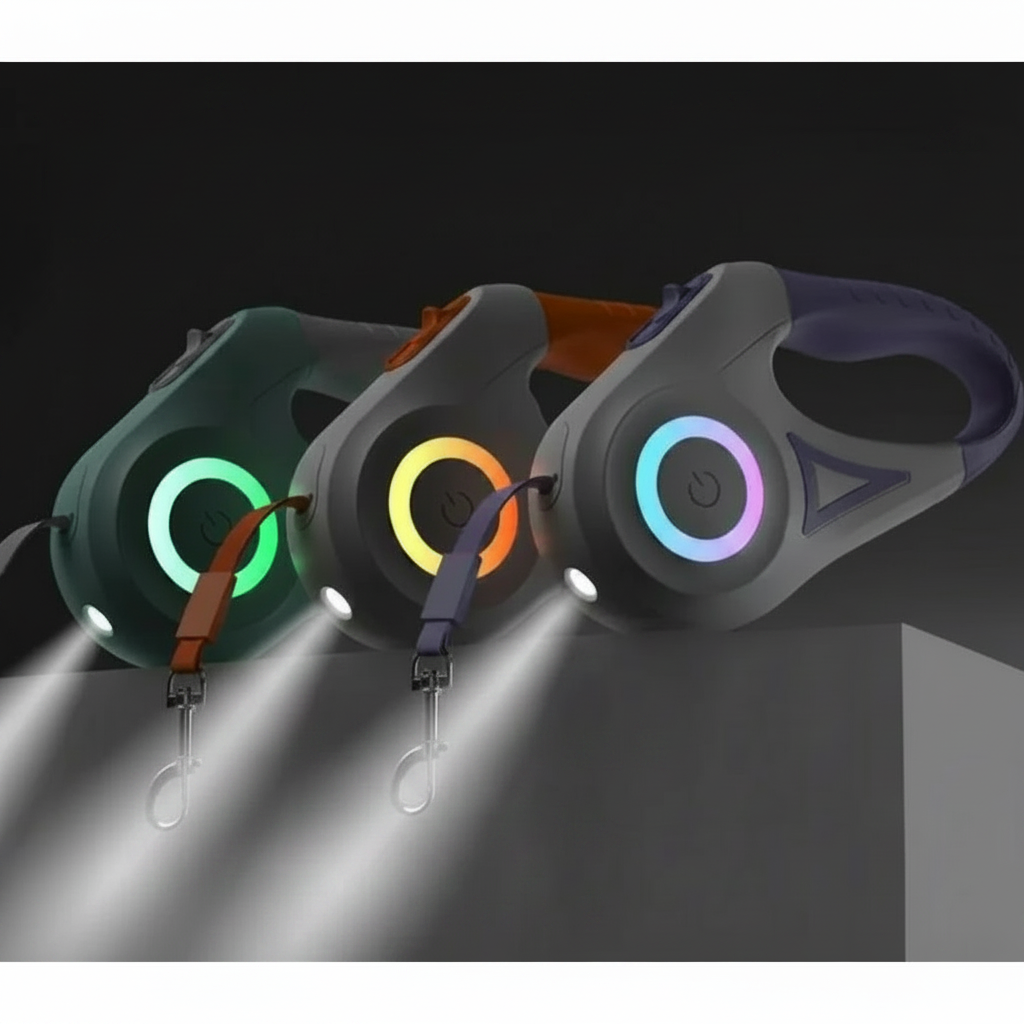 LumiLead™ 360° tangle-free retraction detail — U-shaped opening showing tape exiting cleanly from any angle