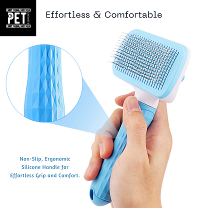 Dog Fur Removal Comb – Easy Clean with Push Button Hair Ejector. Sniffwaggleandwalk™