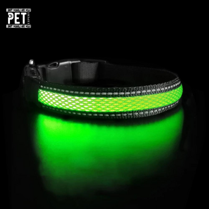 Rechargeable Waterproof LED Dog Collar – Light Up Every Adventure! Sniffwaggleandwalk™