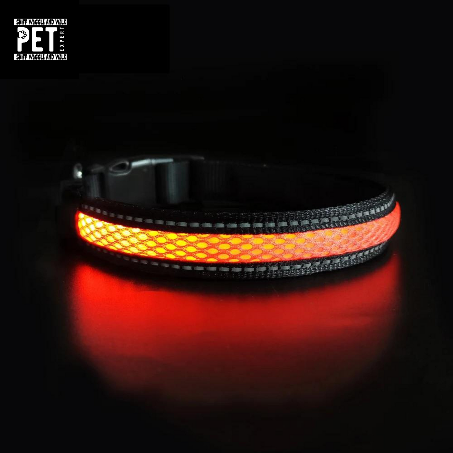 Rechargeable Waterproof LED Dog Collar – Light Up Every Adventure! Sniffwaggleandwalk™