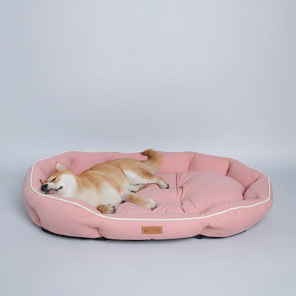 PoshPup VelvetNest deerskin velvet ellipse pet bed in green — SniffWaggleNWalk