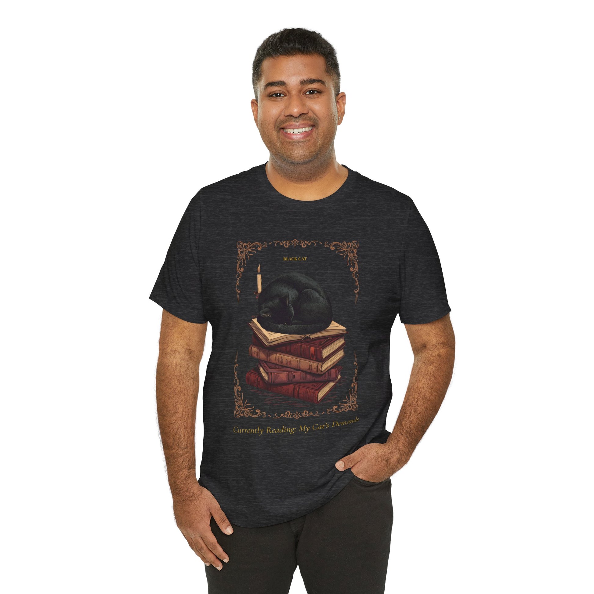 Black Heather colourway of the Black Cat t-shirt