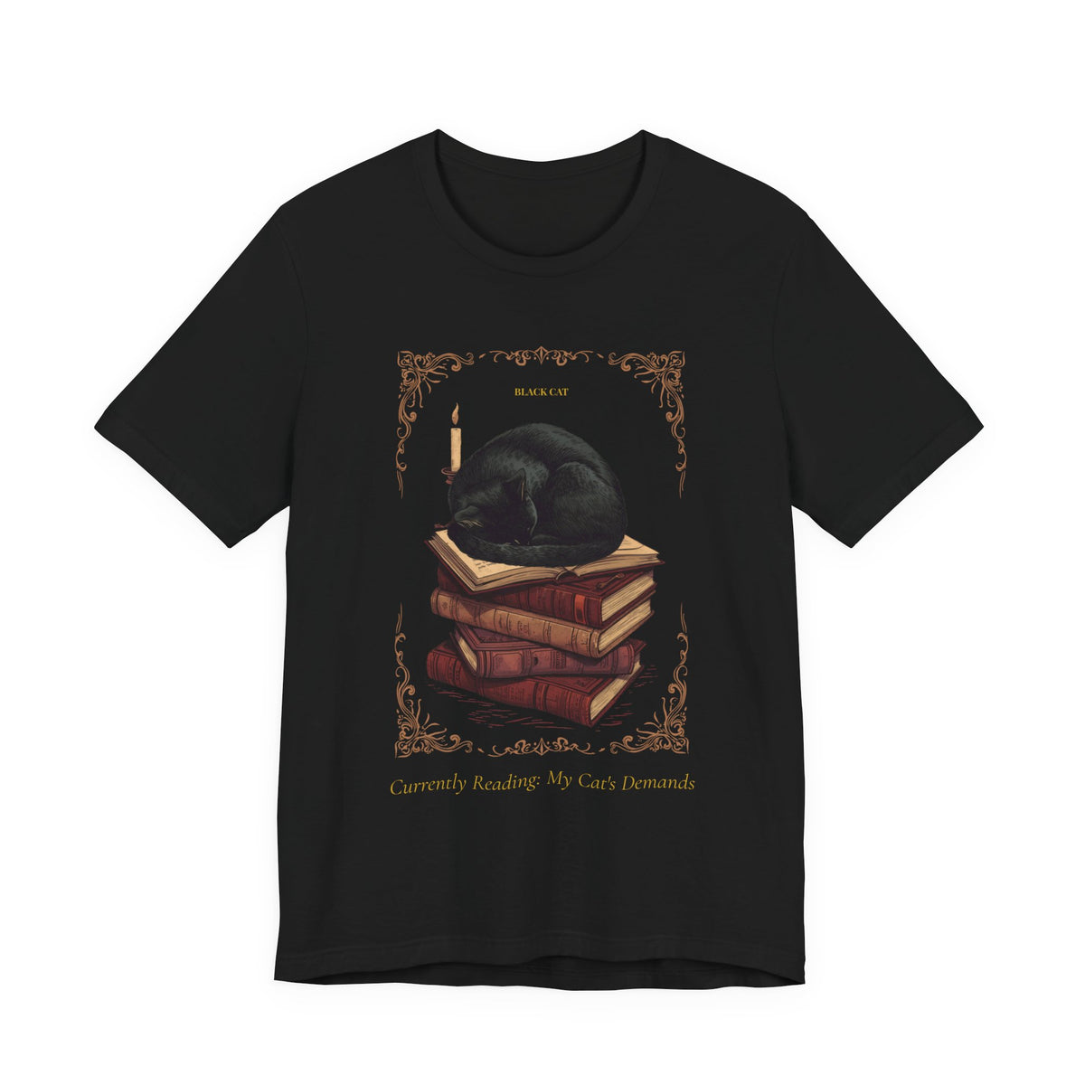 Flat lay of the Black Cat t-shirt