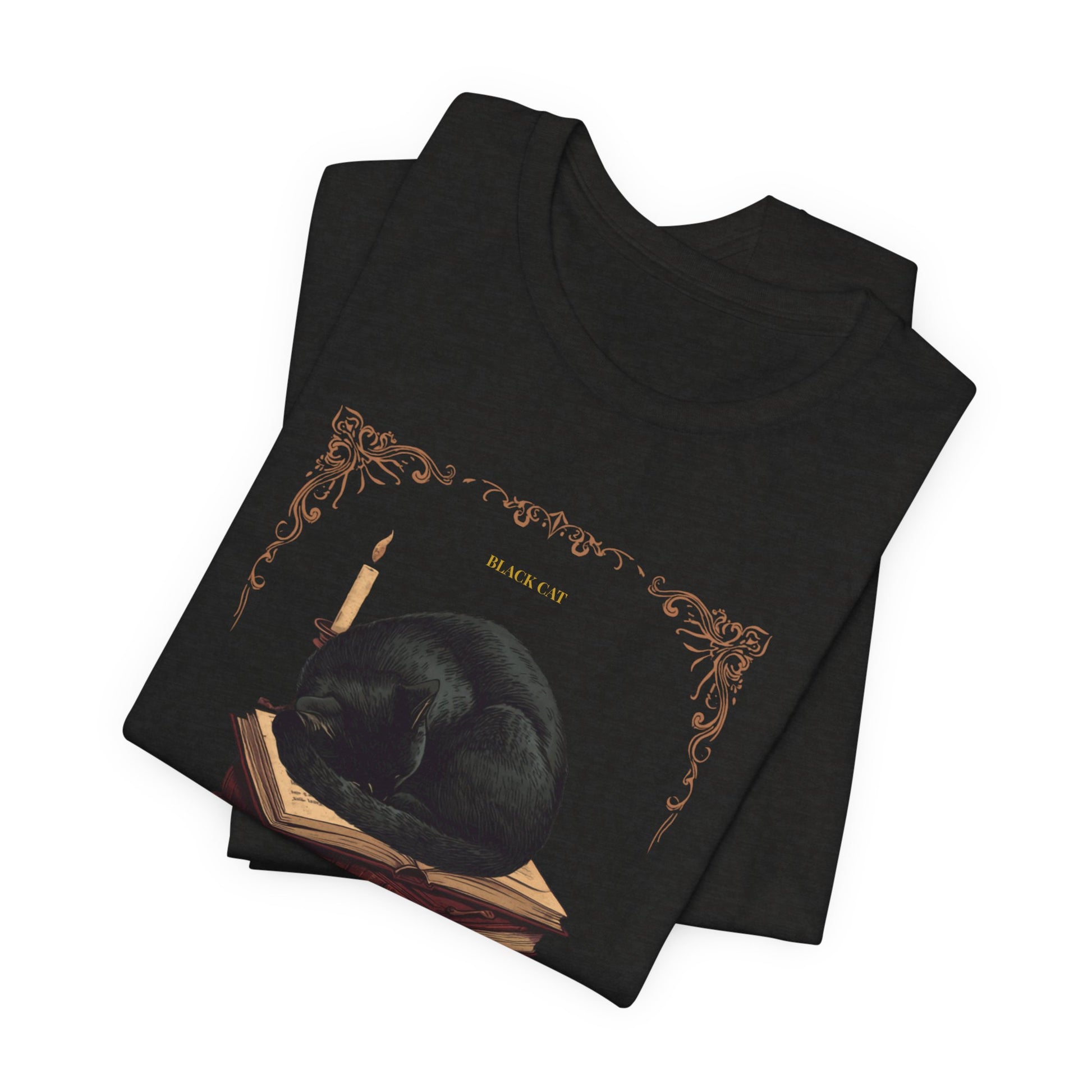 Black Cat t-shirt worn casually